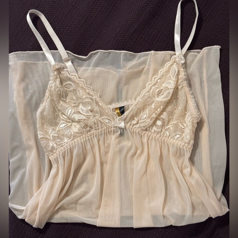 Tart Noir Cream Lace Slip Dress. Size XS.